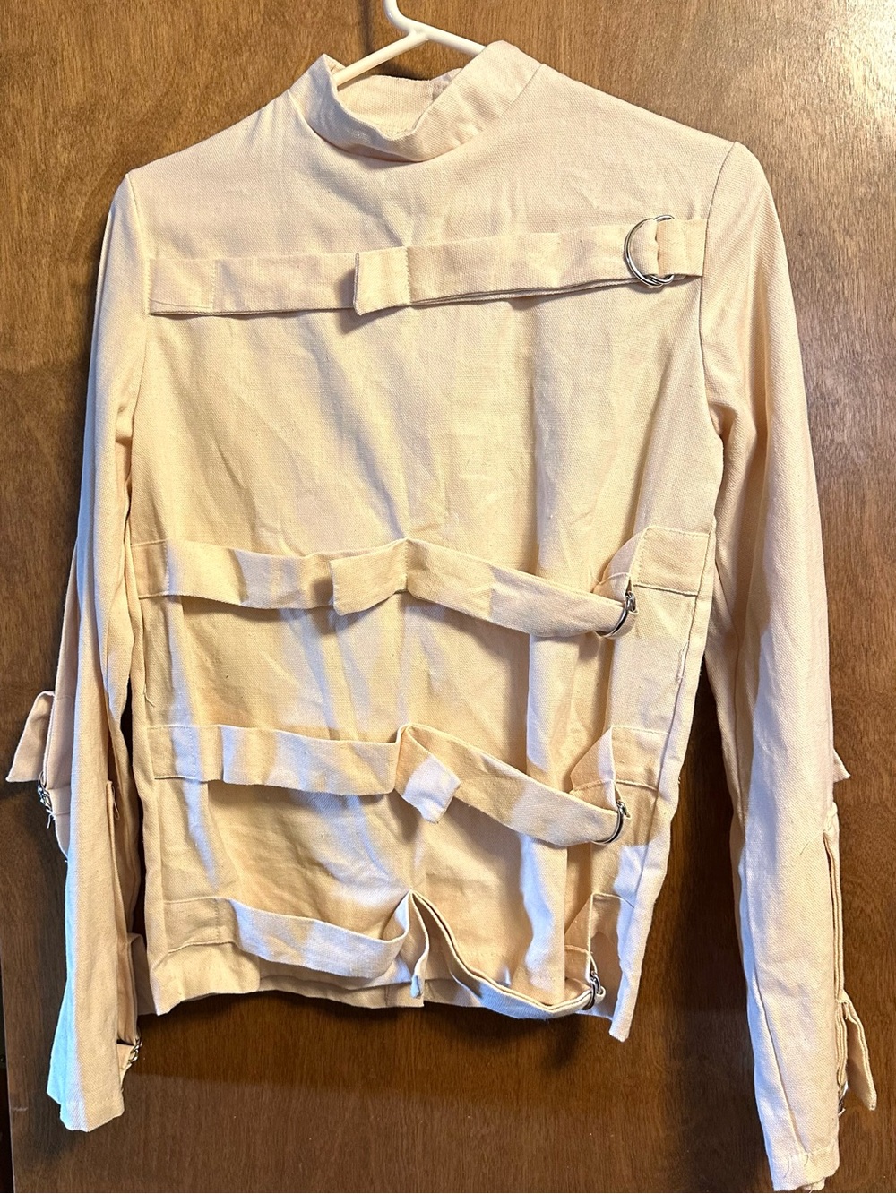 Childs Cream Asylum Straight Jacket Buckle Strap Halloween Costume